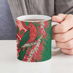 King Parrot Australia Ceramic Mug Bottlebrushes Aboriginal Art - Aussie Hoodie