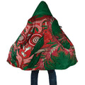 King Parrot Australia Cloak Bottlebrushes Aboriginal Art - Aussie Hoodie