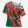 King Parrot Australia Cross Shoulder Shirt Bottlebrushes Aboriginal Art - Aussie Hoodie