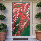 King Parrot Australia Door Cover Bottlebrushes Aboriginal Art - Aussie Hoodie