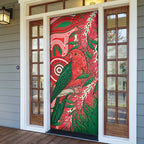 King Parrot Australia Door Cover Bottlebrushes Aboriginal Art - Aussie Hoodie