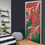 King Parrot Australia Door Cover Bottlebrushes Aboriginal Art - Aussie Hoodie