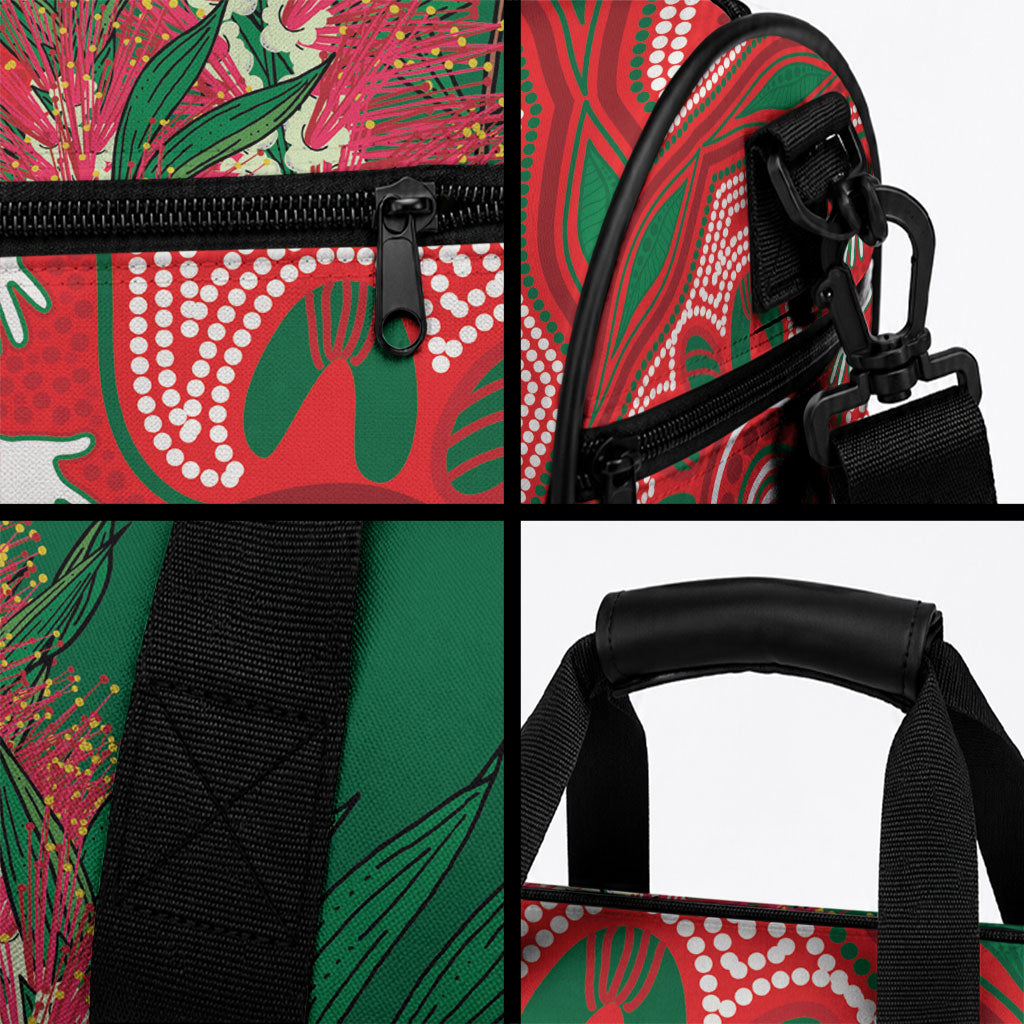 King Parrot Australia Duffle Bag Bottlebrushes Aboriginal Art
