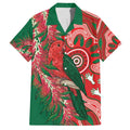 King Parrot Australia Family Matching Short Sleeve Bodycon Dress and Hawaiian Shirt Bottlebrushes Aboriginal Art - Aussie Hoodie