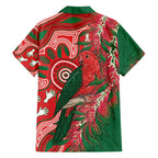 King Parrot Australia Family Matching Short Sleeve Bodycon Dress and Hawaiian Shirt Bottlebrushes Aboriginal Art - Aussie Hoodie