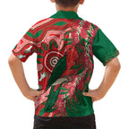 King Parrot Australia Family Matching Summer Maxi Dress and Hawaiian Shirt Bottlebrushes Aboriginal Art - Aussie Hoodie