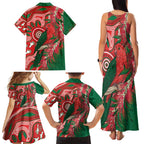 King Parrot Australia Family Matching Tank Maxi Dress and Hawaiian Shirt Bottlebrushes Aboriginal Art - Aussie Hoodie