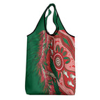 King Parrot Australia Grocery Bag Bottlebrushes Aboriginal Art - Aussie Hoodie