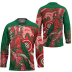 King Parrot Australia Hockey Jersey Bottlebrushes Aboriginal Art - Aussie Hoodie