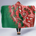King Parrot Australia Hooded Blanket Bottlebrushes Aboriginal Art - Aussie Hoodie