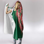 King Parrot Australia Hooded Blanket Bottlebrushes Aboriginal Art - Aussie Hoodie