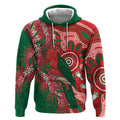 King Parrot Australia Hoodie Bottlebrushes Aboriginal Art - Aussie Hoodie