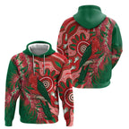 King Parrot Australia Hoodie Bottlebrushes Aboriginal Art - Aussie Hoodie