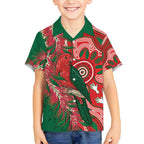 King Parrot Australia Kid Hawaiian Shirt Bottlebrushes Aboriginal Art - Aussie Hoodie