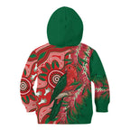 King Parrot Australia Kid Hoodie Bottlebrushes Aboriginal Art - Aussie Hoodie