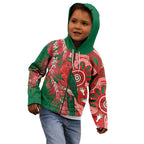 King Parrot Australia Kid Hoodie Bottlebrushes Aboriginal Art - Aussie Hoodie