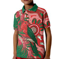 King Parrot Australia Kid Polo Shirt Bottlebrushes Aboriginal Art - Aussie Hoodie