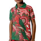 King Parrot Australia Kid Polo Shirt Bottlebrushes Aboriginal Art - Aussie Hoodie