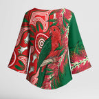 King Parrot Australia Kimono Sleeve Blouse Bottlebrushes Aboriginal Art - Aussie Hoodie
