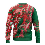 King Parrot Australia Ugly Christmas Sweater Bottlebrushes Aboriginal Art - Aussie Hoodie