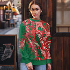 King Parrot Australia Ugly Christmas Sweater Bottlebrushes Aboriginal Art - Aussie Hoodie