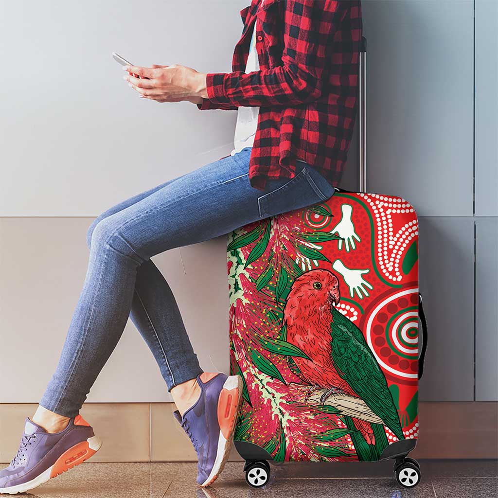 King Parrot Australia Luggage Cover Bottlebrushes Aboriginal Art - Aussie Hoodie