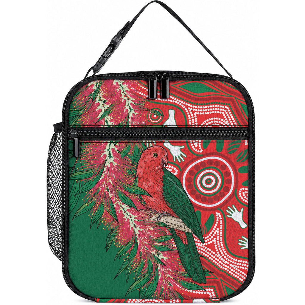 King Parrot Australia Lunch Bag Bottlebrushes Aboriginal Art