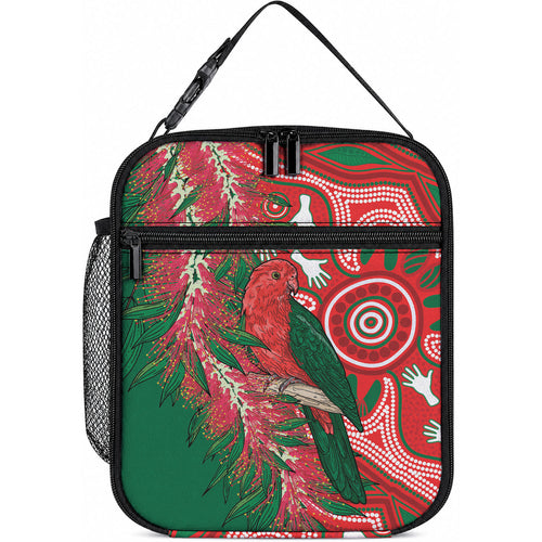 King Parrot Australia Lunch Bag Bottlebrushes Aboriginal Art