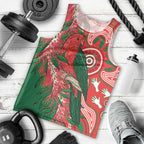 King Parrot Australia Men Tank Top Bottlebrushes Aboriginal Art - Aussie Hoodie