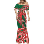 King Parrot Australia Mermaid Dress Bottlebrushes Aboriginal Art - Aussie Hoodie