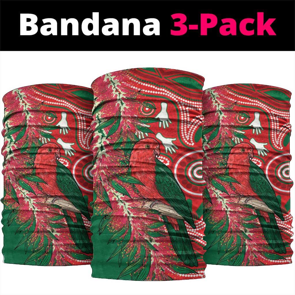 King Parrot Australia Neck Gaiter Bottlebrushes Aboriginal Art - Aussie Hoodie