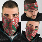 King Parrot Australia Neck Gaiter Bottlebrushes Aboriginal Art - Aussie Hoodie