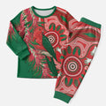 King Parrot Australia Christmas Pajama Set Bottlebrushes Aboriginal Art - Aussie Hoodie