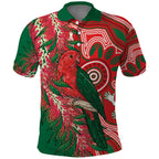 King Parrot Australia Polo Shirt Bottlebrushes Aboriginal Art - Aussie Hoodie