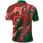 King Parrot Australia Polo Shirt Bottlebrushes Aboriginal Art - Aussie Hoodie