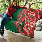 King Parrot Australia Quilt Bottlebrushes Aboriginal Art - Aussie Hoodie