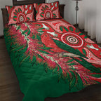 King Parrot Australia Quilt Bed Set Bottlebrushes Aboriginal Art - Aussie Hoodie