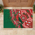 King Parrot Australia Rubber Doormat Bottlebrushes Aboriginal Art - Aussie Hoodie