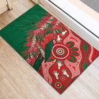 King Parrot Australia Rubber Doormat Bottlebrushes Aboriginal Art - Aussie Hoodie