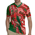 King Parrot Australia Rugby Jersey Bottlebrushes Aboriginal Art - Aussie Hoodie