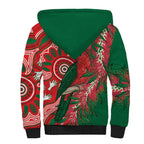 King Parrot Australia Sherpa Hoodie Bottlebrushes Aboriginal Art - Aussie Hoodie