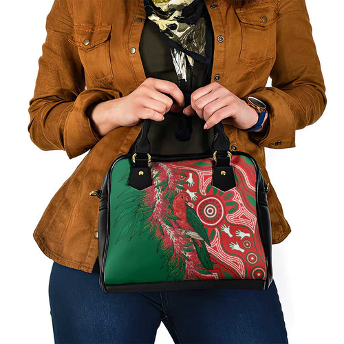 King Parrot Australia Shoulder Handbag Bottlebrushes Aboriginal Art - Aussie Hoodie