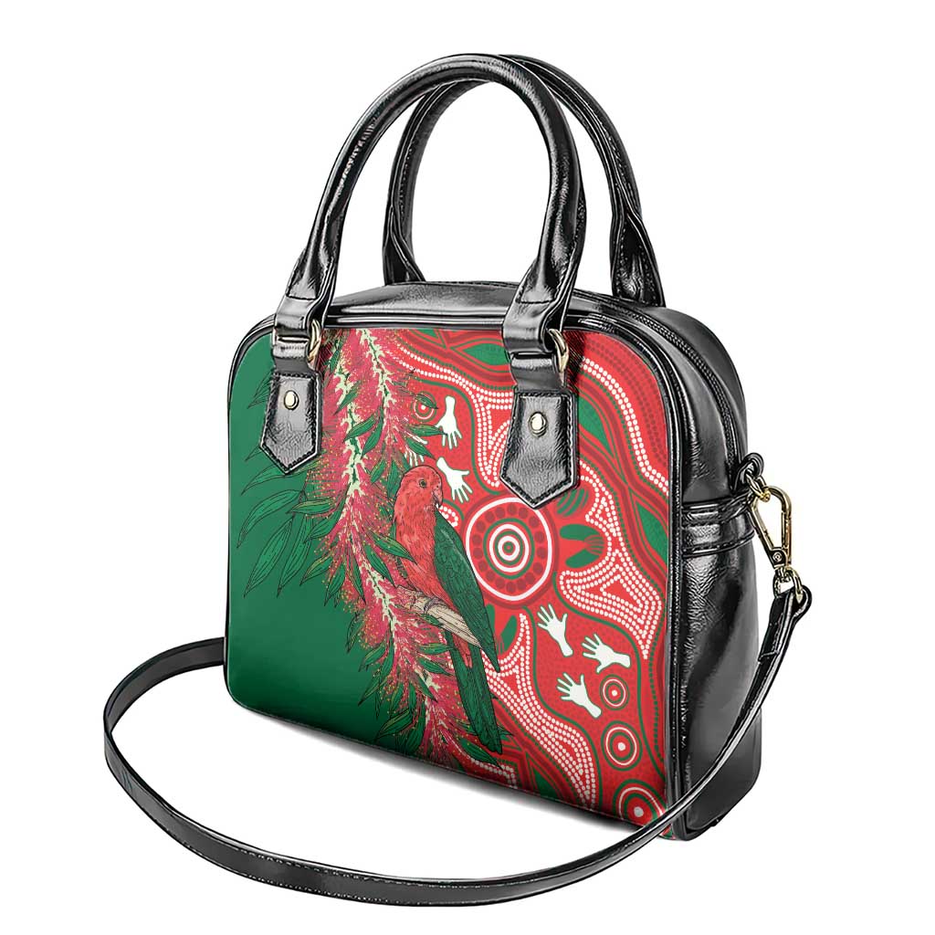 King Parrot Australia Shoulder Handbag Bottlebrushes Aboriginal Art - Aussie Hoodie