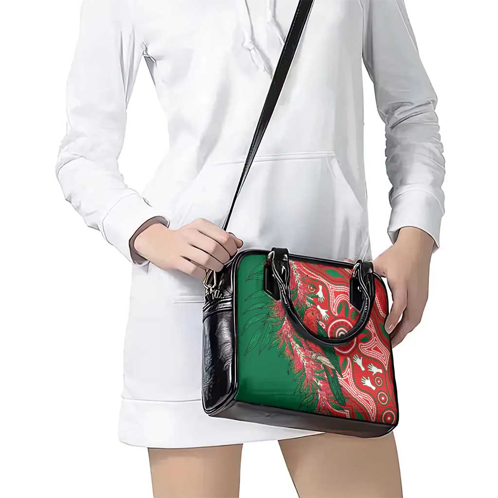 King Parrot Australia Shoulder Handbag Bottlebrushes Aboriginal Art - Aussie Hoodie