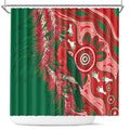 King Parrot Australia Shower Curtain Bottlebrushes Aboriginal Art - Aussie Hoodie