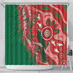 King Parrot Australia Shower Curtain Bottlebrushes Aboriginal Art - Aussie Hoodie