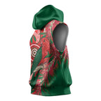 King Parrot Australia Sleeveless Hoodie Bottlebrushes Aboriginal Art - Aussie Hoodie