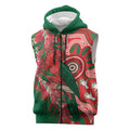 King Parrot Australia Sleeveless Zip Hoodie Bottlebrushes Aboriginal Art LT14