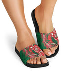 King Parrot Australia Slide Sandals Bottlebrushes Aboriginal Art - Aussie Hoodie