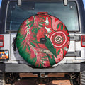 King Parrot Australia Spare Tire Cover Bottlebrushes Aboriginal Art - Aussie Hoodie
